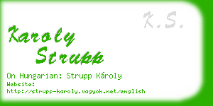 karoly strupp business card